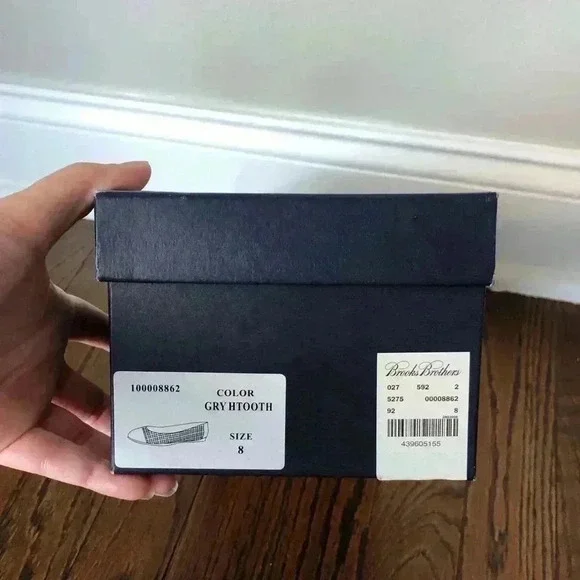 Brooks Brothers “346” Women’s 8 Gray/Brown Houndstooth Flats - NEW IN BOX!! - Picture 9 of 9